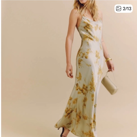 Reformation Parma silk maxi dress in golden hour - Picture 2 of 10